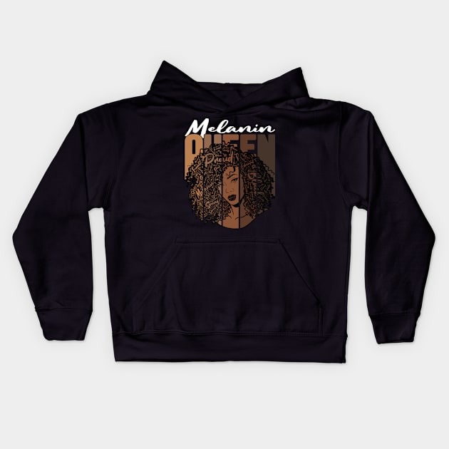 Melanin Queen Black Women Afro Empowerment Gift Kids Hoodie by RK Design